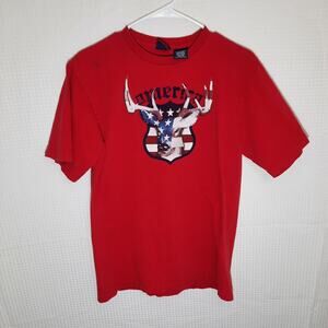 Vtg Star M Shirt USA Deer American Flag Graphic Tee Wildlife Cotton Made USA